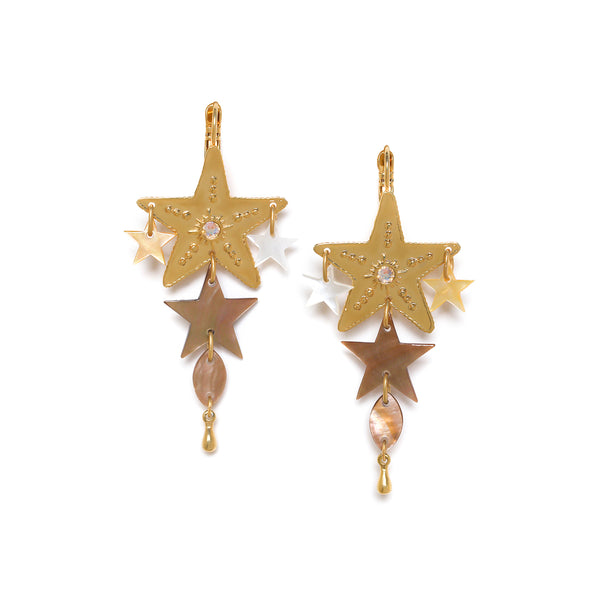 FRANCK HERVAL ESTRELLA French hooks with star dangles