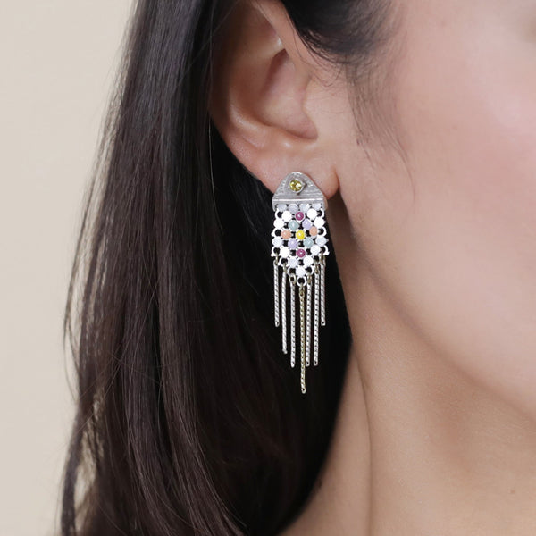 FRANCK HERVAL JENNY fine chain dangle post earrings