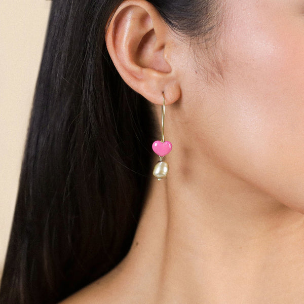 FRANCK HERVAL ANGELICA medium hooks with pink heart