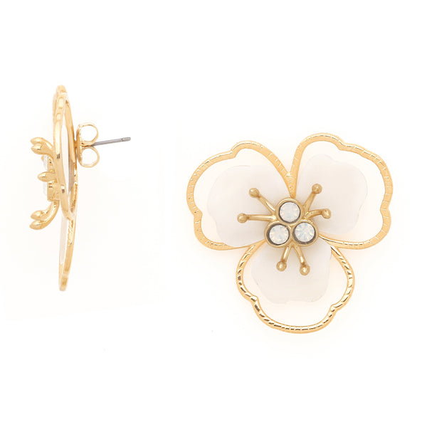 FRANCK HERVAL LISETTE big flower post earrings
