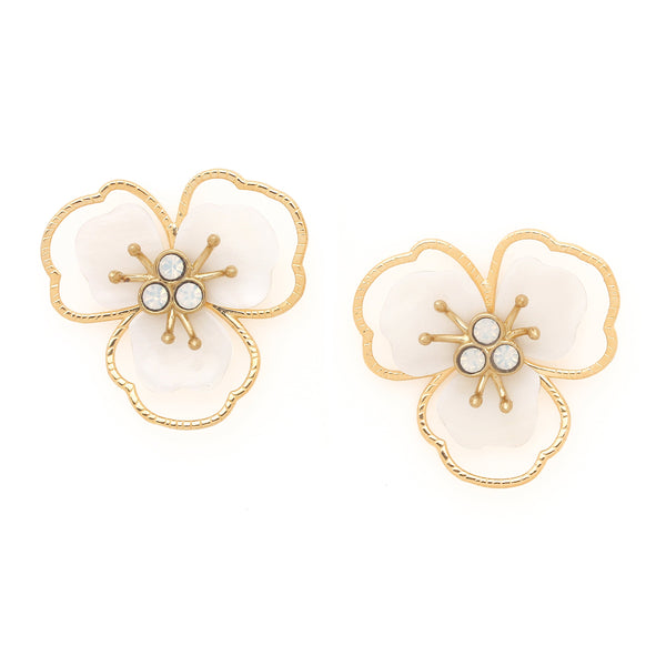 FRANCK HERVAL LISETTE big flower post earrings