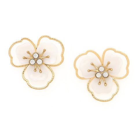 FRANCK HERVAL LISETTE big flower post earrings
