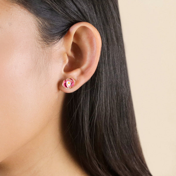 FRANCK HERVAL BETTY flower studs earrings (pink)