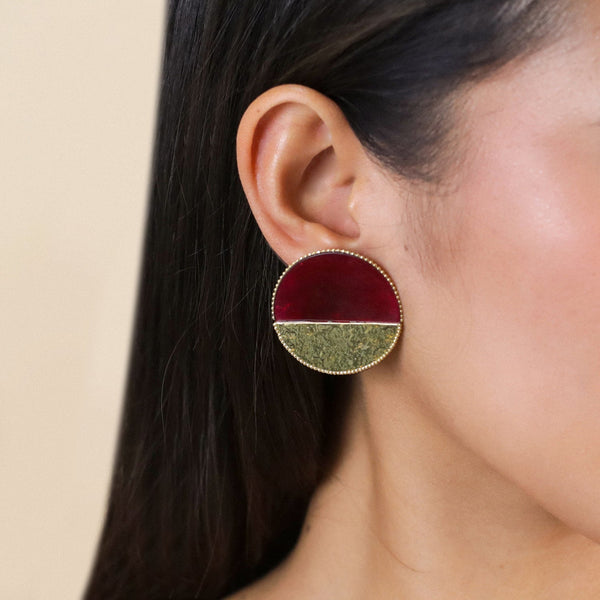 FRANCK HERVAL MARLY big post disc earrings