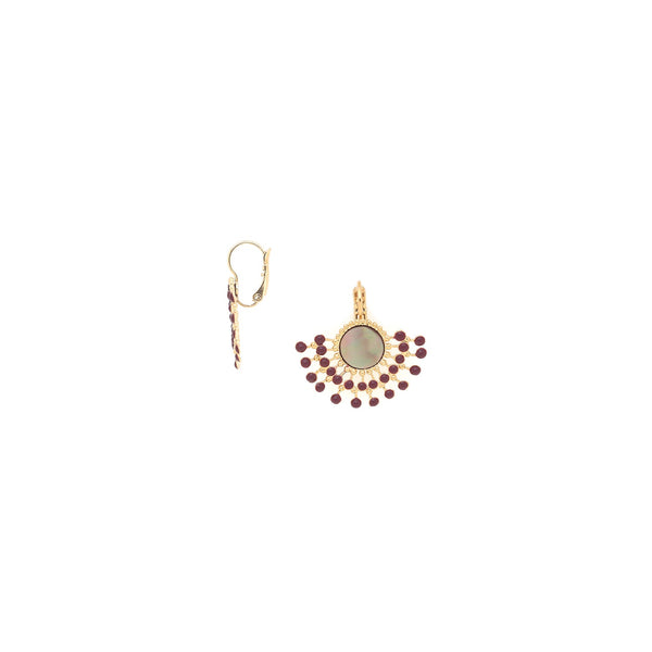 FRANCK HERVAL LAURYNE simple fan french hooks (garnet)