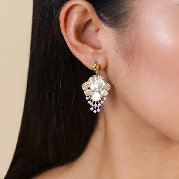 FRANCK HERVAL LAURYNE big ball post earrings (lilac)