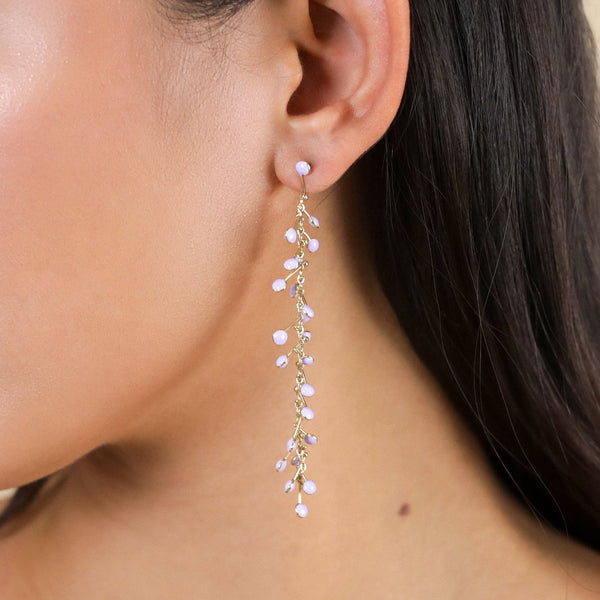 FRANCK HERVAL LAURYNE  long post chain earrings (lilac)