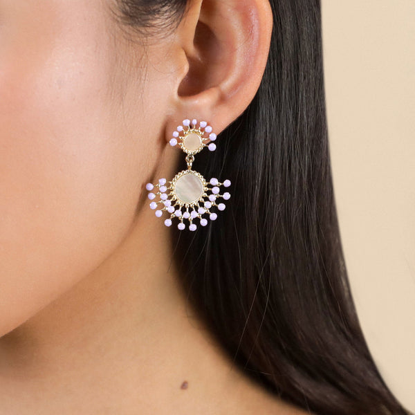 FRANCK HERVAL LAURYNE "fan shape" post earrings (lilac)