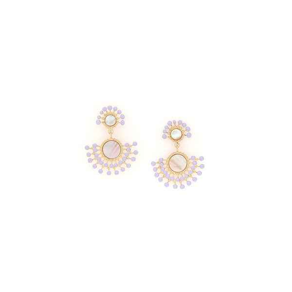 FRANCK HERVAL LAURYNE "fan shape" post earrings (lilac)
