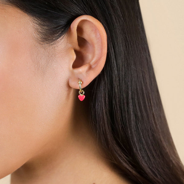 FRANCK HERVAL ESMEE red heart mini creole