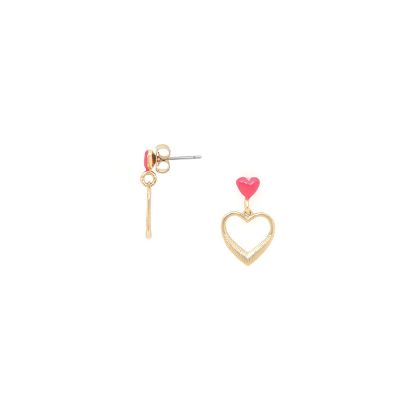 FRANCK HERVAL ESMEE enamel heart post earrings