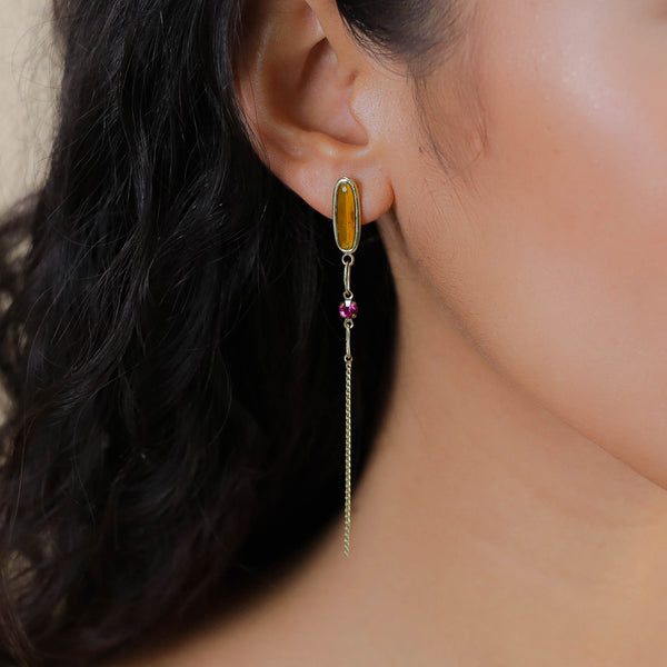 EMY   long ball post earrings