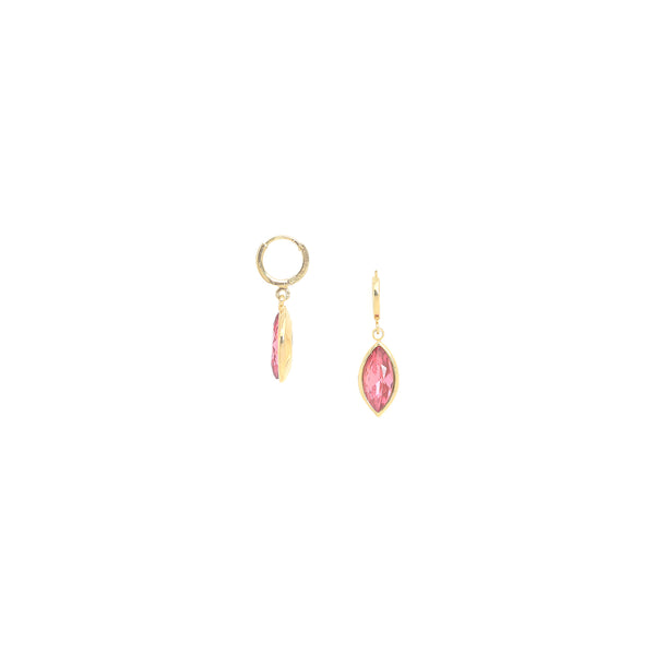 EMY   mini creole with pink strass