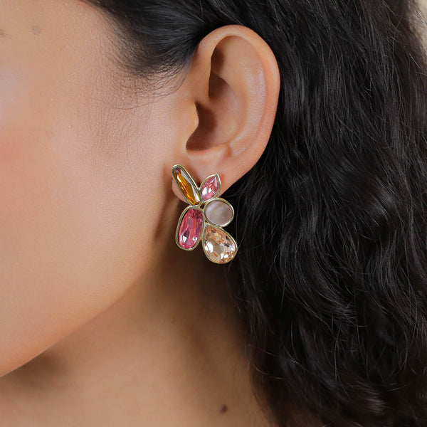 EMY   clustered crystals post earrings