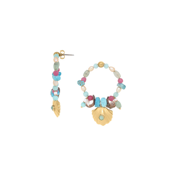 SUMMER   ring hoop post earrings