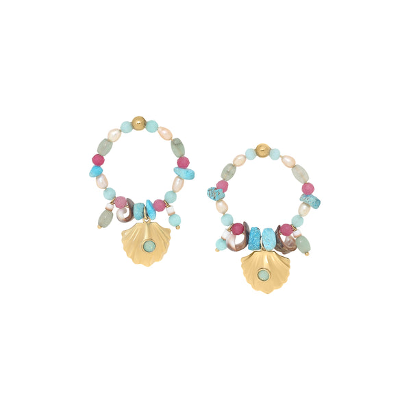 SUMMER   ring hoop post earrings