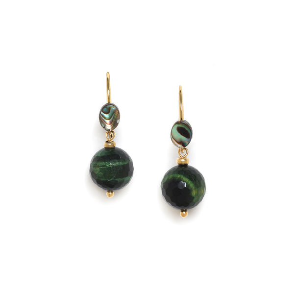 NATURE BIJOUX SALONGA hook earrings with facetted stone