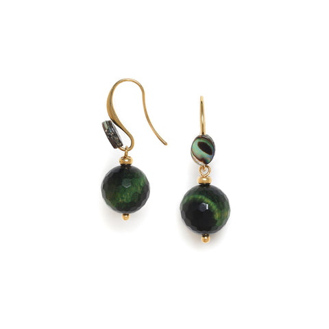 NATURE BIJOUX SALONGA hook earrings with facetted stone