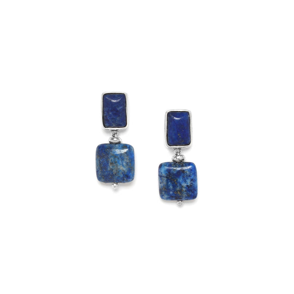 NATURE BIJOUX INDIGO post earrings with square dangle