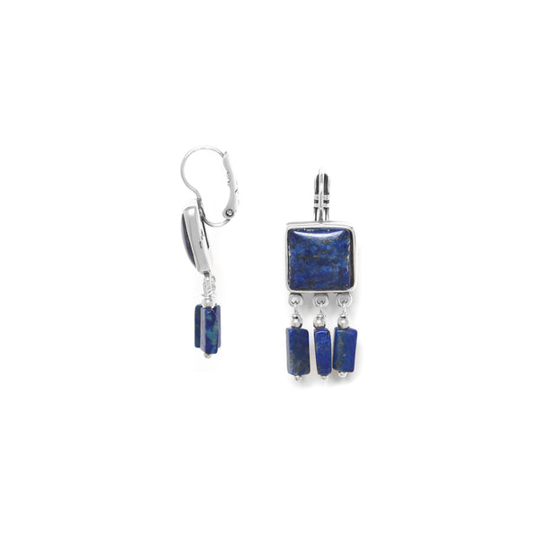 NATURE BIJOUX INDIGO french hook earrings with 3 dangles