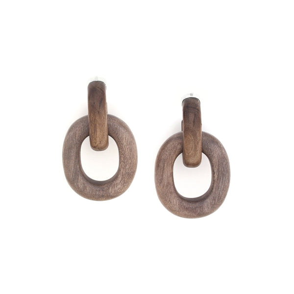 NATURE BIJOUX ARETHA 2 rings greywood post earrings