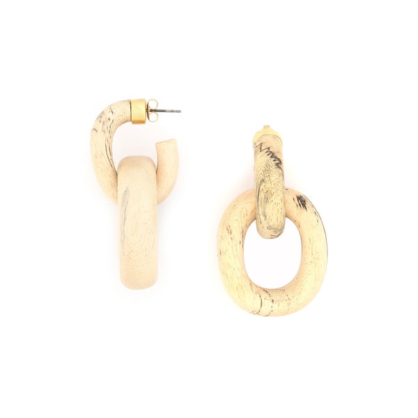 NATURE BIJOUX ARETHA 2 rings tamarind post earrings