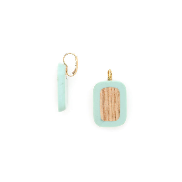 NATURE BIJOUX MISSISSIPPI simple rectangular french hook earrings