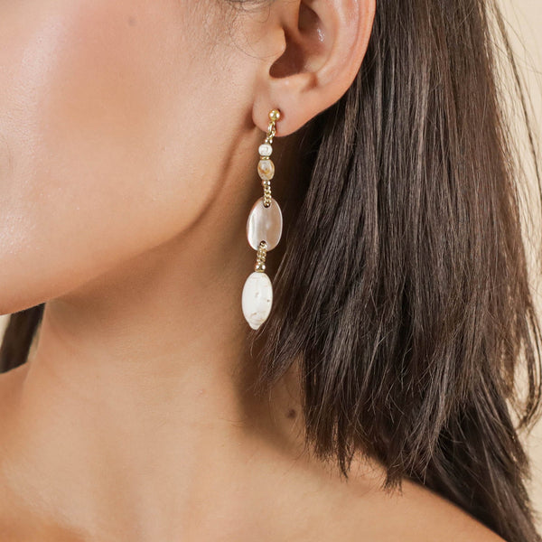NATURE BIJOUX ALHAMBRA  long post earrings