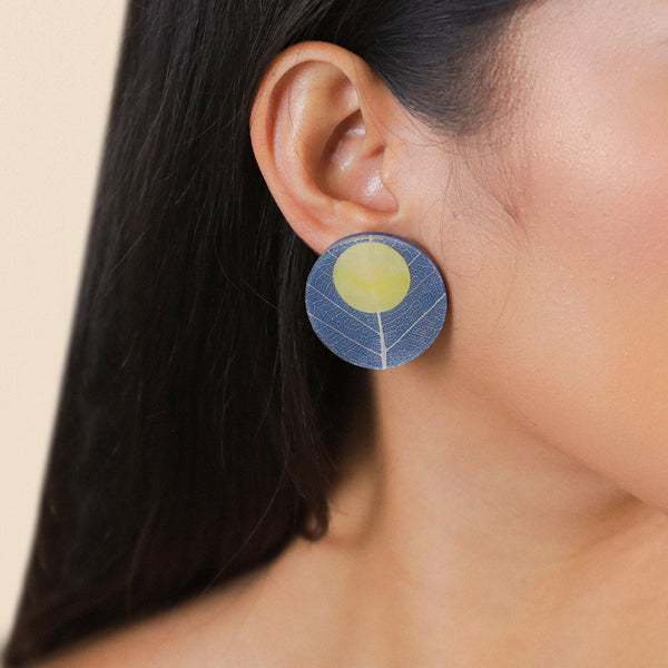 NATURE BIJOUX FICUS CARICA blue stud earrings