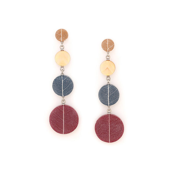 NATURE BIJOUX FICUS CARICA  long post earrings with 4 discs