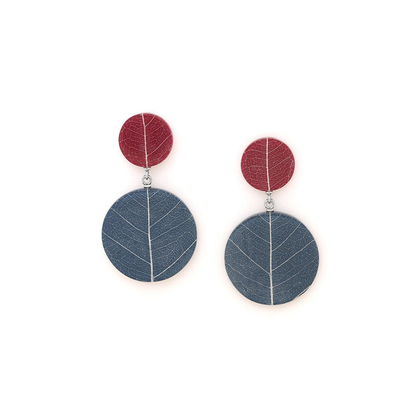 NATURE BIJOUX FICUS CARICA maroon & blue post earrings