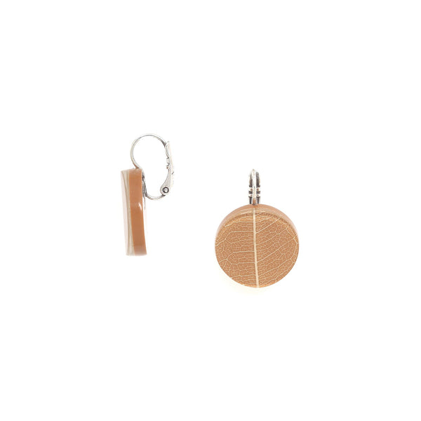 NATURE BIJOUX FICUS CARICA small mustard french hook earrings