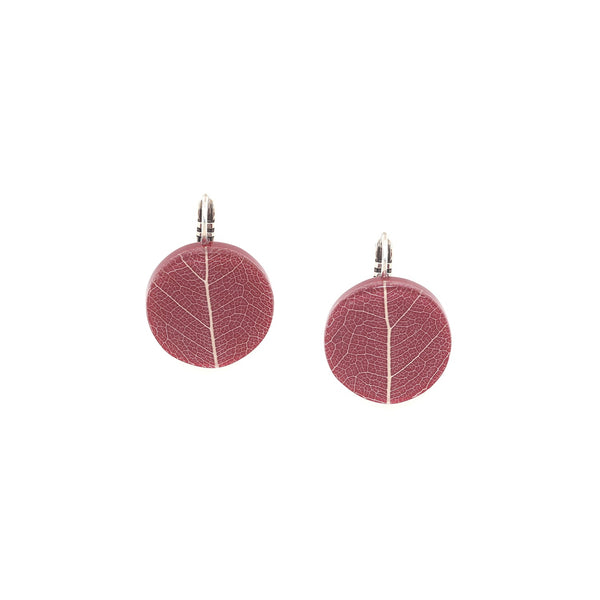 NATURE BIJOUX FICUS CARICA small maroon french hook earrings