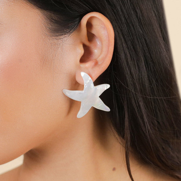 NATURE BIJOUX LES CYCLADES  big star french hook earrings