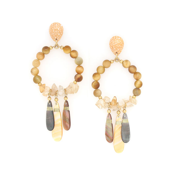 ALEGRIA BEACH   gypsy post earrings with 3 dangles