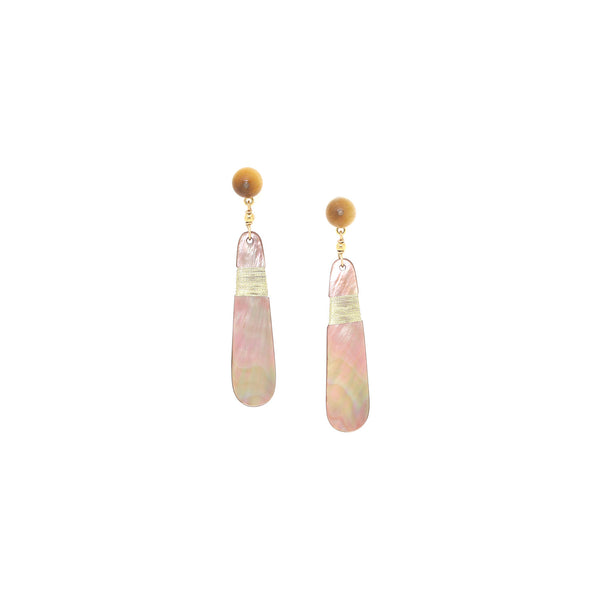 ALEGRIA BEACH   french hook earrings with brown lip pendant