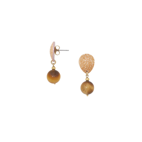 ALEGRIA BEACH   post earrings with tiger eyes dangle