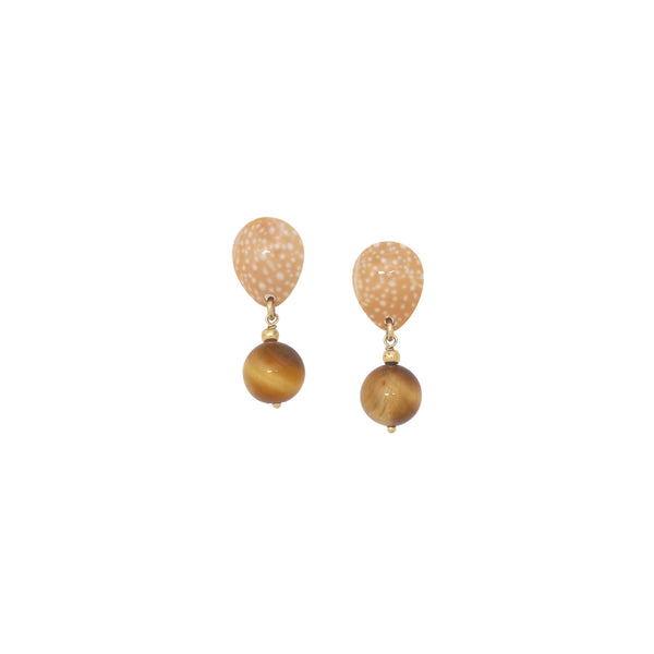ALEGRIA BEACH   post earrings with tiger eyes dangle