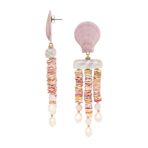 SPIAGGIA ROSA   3 rows XL post earrings