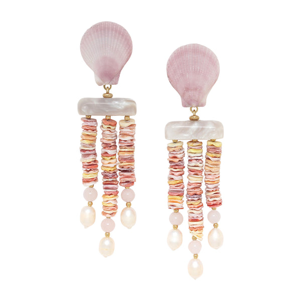 SPIAGGIA ROSA   3 rows XL post earrings