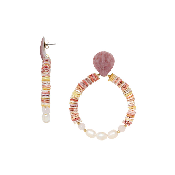SPIAGGIA ROSA    post earrings with beaded