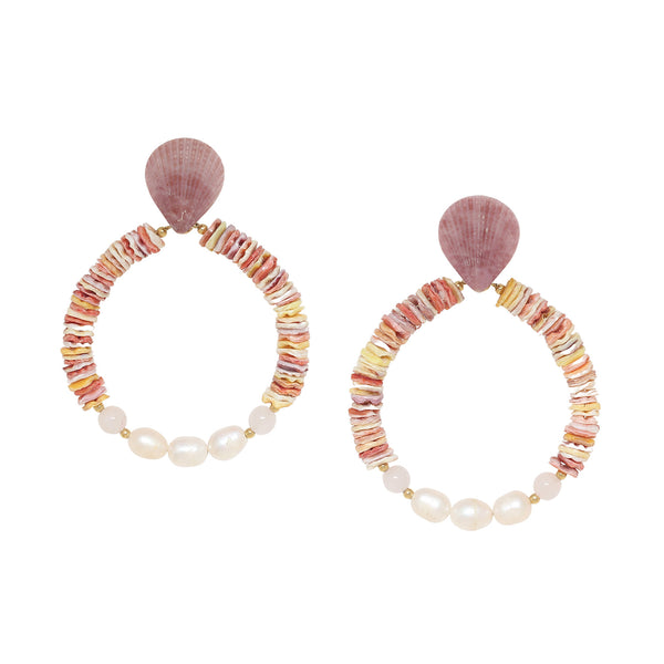 SPIAGGIA ROSA    post earrings with beaded