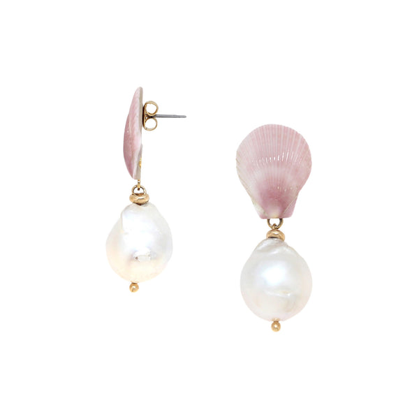 SPIAGGIA ROSA   *post earrings with baroque FWP