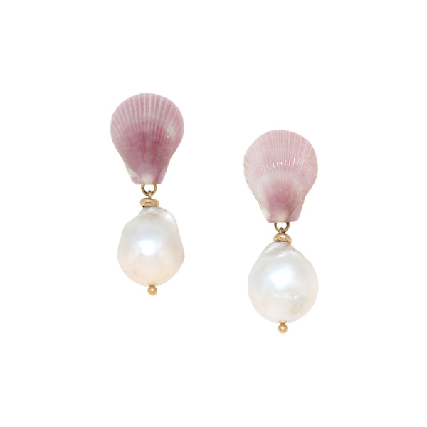 SPIAGGIA ROSA   *post earrings with baroque FWP
