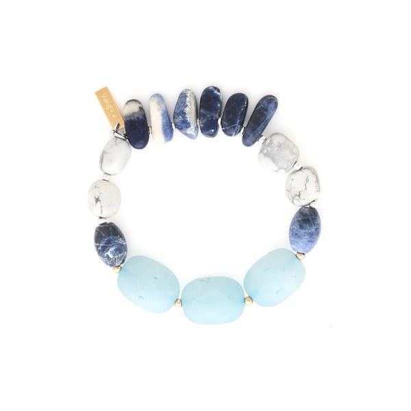 NATURE BIJOUX ARCTIQUE   stretch bracelet with dumortierite chips