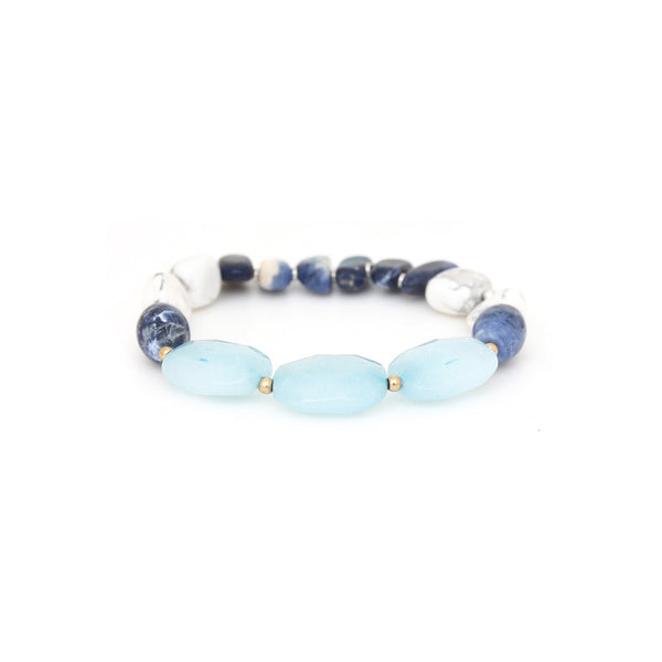 NATURE BIJOUX ARCTIQUE   stretch bracelet with dumortierite chips