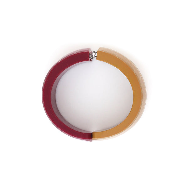 NATURE BIJOUX FICUS CARICA articulated bracelet mustard & maroon