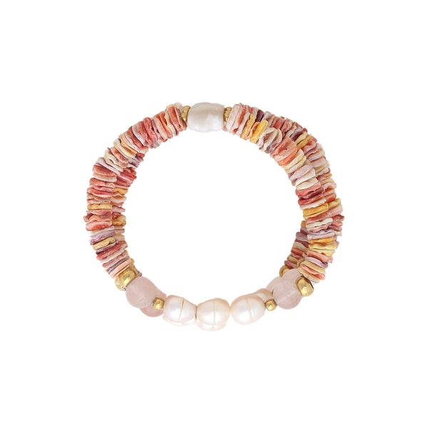 SPIAGGIA ROSA   3 rows stretch bracelet
