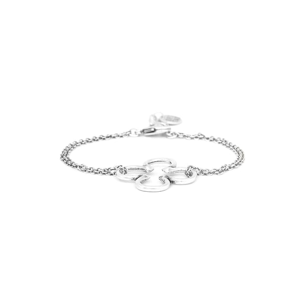 ORI TAO CLOVER thin lucky bracelet (silvered)