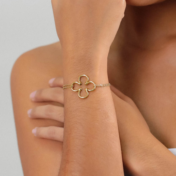 ORI TAO CLOVER thin lucky bracelet (golden)